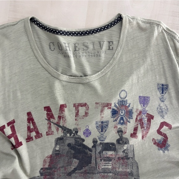 COHESIVE mens graphic tee SOFT thin cotton green artsy XL army tank - Picture 5 of 8